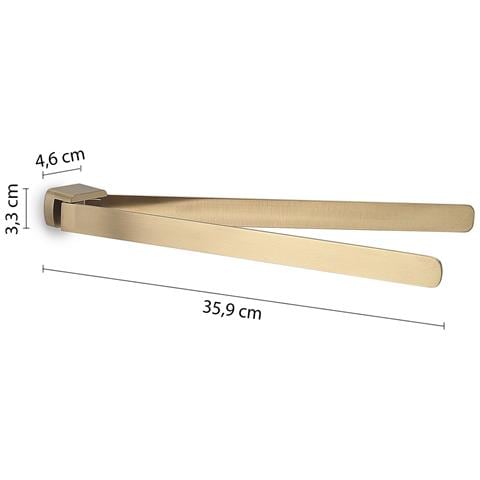 Portasalviette A Snodo Da Muro In Ottone E Cromall Pi23 Serie Pirenei Oro Matt - Foto 2