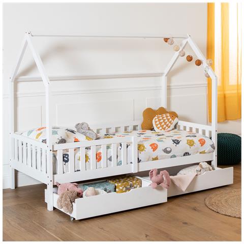 Letto Per Bambini 190x90cm Bianco Con Cassetti Marceau - Foto 2