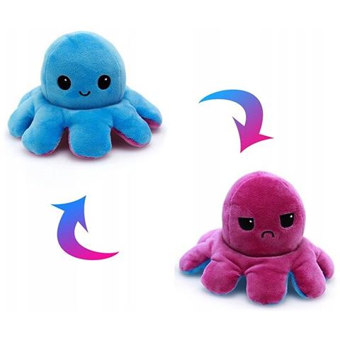 Peluche Reversibile Polpo Rosa/blu 20x10 Cm - Foto 1