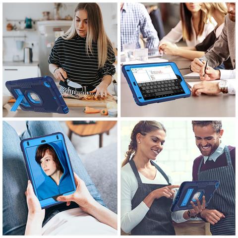 Custodia Per Ipad 6/5 9.7"" Con Supporto E Alloggiamento Per Stilo Blu Navy - Foto 2