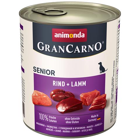 animonda GranCarno beef + lamb, Senior, Manzo, Agnello, 800 g, Non contiene soia - Foto 1