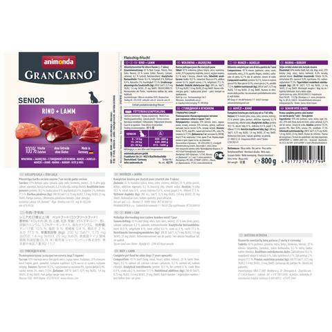 animonda GranCarno beef + lamb, Senior, Manzo, Agnello, 800 g, Non contiene soia - Foto 2