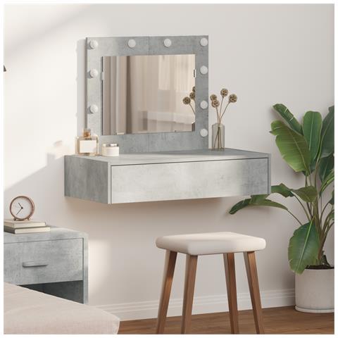 Toeletta a Muro con Luci LED - Grigio Cemento - Foto 2