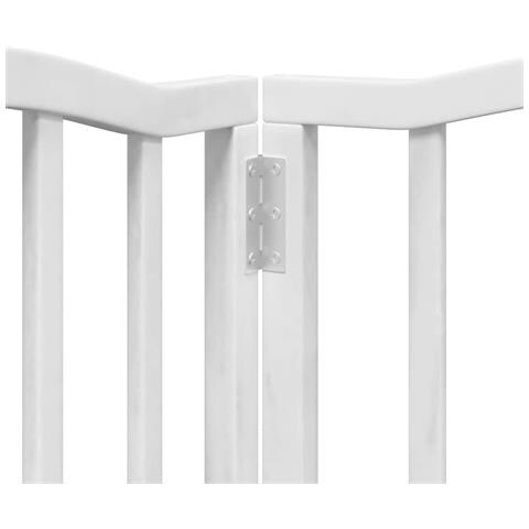 Cancello Cani Porta Pieghevole Bianco 9 Pannelli 450 cm Pioppo - Foto 9