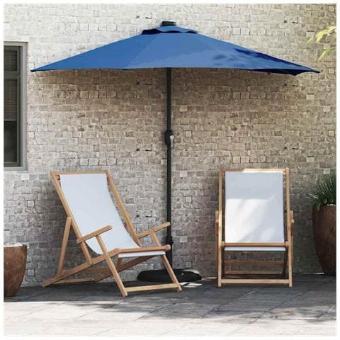 Ombrello da giardino Blu 294 x 150 x 223 cm Tessuto - Foto 2