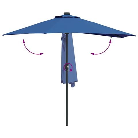 Ombrello da giardino Blu 294 x 150 x 223 cm Tessuto - Foto 9