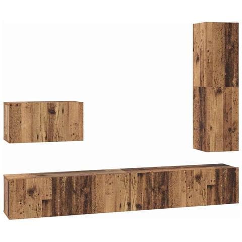 Set mobile TV 4 pcs Legno vecchio 30.5 x 30 x 110 cm - Foto 1