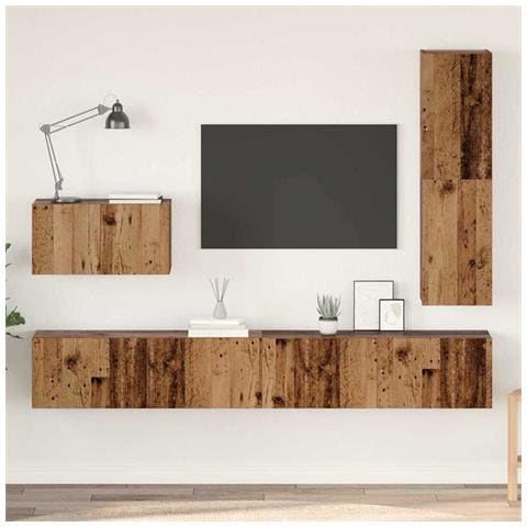 Set mobile TV 4 pcs Legno vecchio 30.5 x 30 x 110 cm - Foto 2