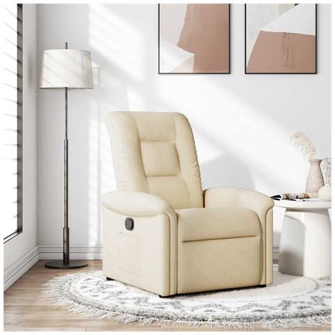 Poltrona Reclinabile in Tessuto Crema - Foto 2
