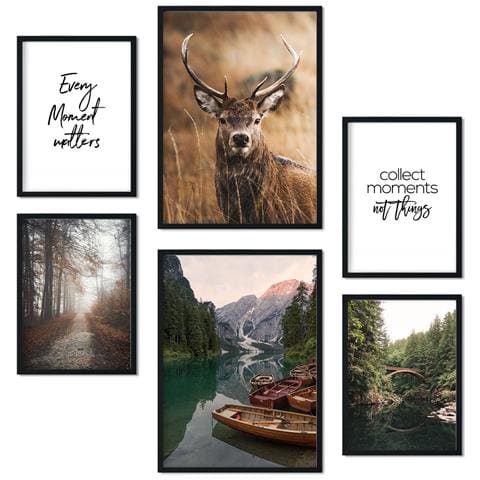 Set Di 6 Stampe Poster Sulla Natura Invernale, Stampe Artistiche Da Parete, Stampe Decorative, Design D'interni Nella Galleria D'arte A3 & A4 Senza Cornice - Foto 1