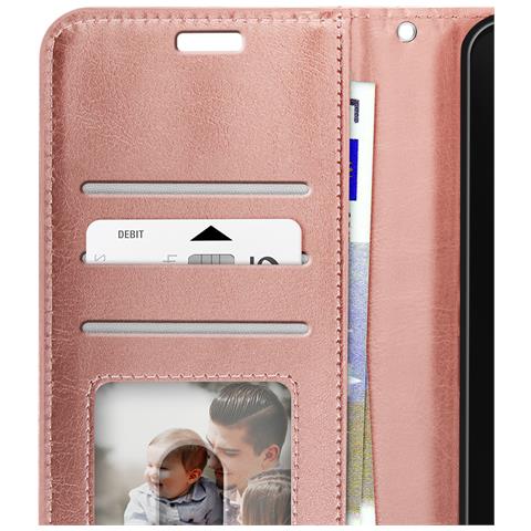 Custodia A Portafoglio Per Google Pixel 10 Pro Xl Con Cinturino Da Polso E Funzione Di Supporto, Rosa Champagne - Foto 2
