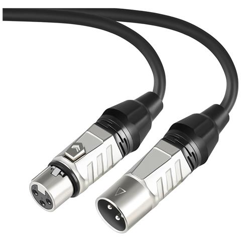 Cavo Xlr Per Microfono Live - Cavo Microfono Maschio-femmina Per Mixer, Amplificatore, Altoparlante Silver 3 M - Foto 1