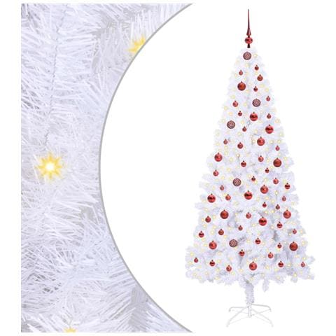 Albero di Natale artificiale Bianco 210 cm PVC e Acciaio - Foto 1