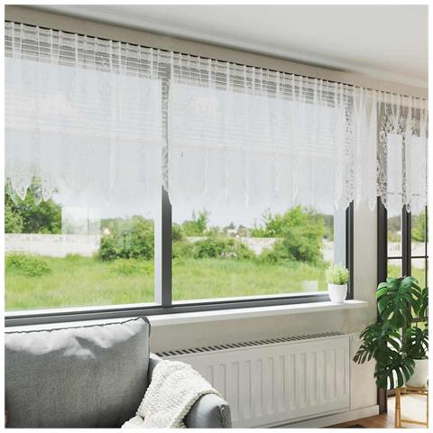 Tenda in Pizzo con tende Bianco 600 x 100 cm Poliestere - Foto 2