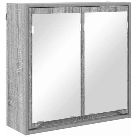 Mobiletto per specchio da bagno Grigio Sonoma 60 x 20 x 60 cm - Foto 1