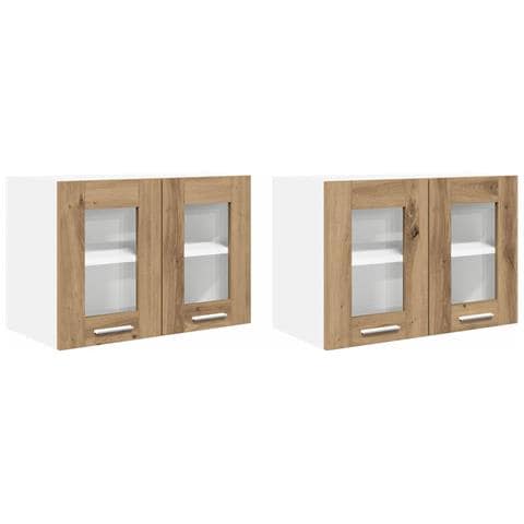 Armadio pensile Riga 2 pcs Rovere artigianale 60 x 31 x 40 cm - Foto 1