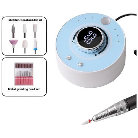 Smart Nail Grinder: Lima Elettrica Per Unghie Con Velocità Regolabile E 12 Punte Blue - Foto 2