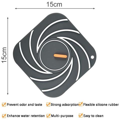 Copertura Di Scarico Antiodore 2 Pezzi, Sigillo Di Scarico A Pavimento In Silicone Per Bagno E Cucina Gray - Foto 1