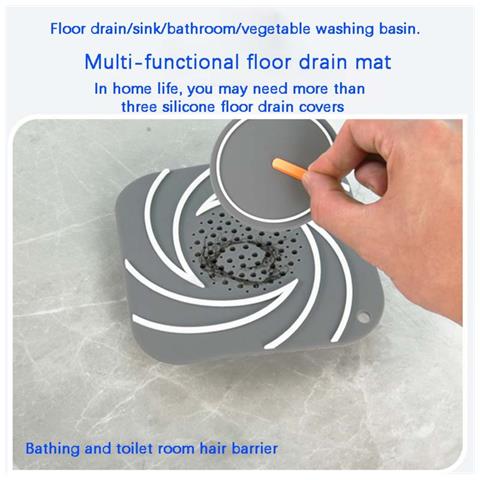 Copertura Di Scarico Antiodore 2 Pezzi, Sigillo Di Scarico A Pavimento In Silicone Per Bagno E Cucina Gray - Foto 5