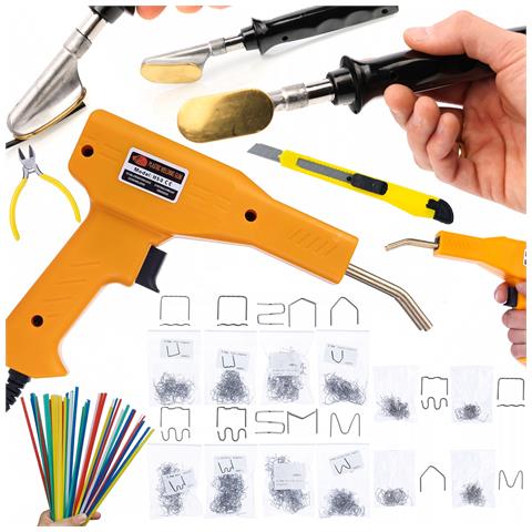 Lutatrice E Graffatrice Per Plastica Con Set Di 200 Graffette E 800 Graffette Di 8 Tipi - Kit Completo Per Saldatura Plastica (pp, Pe, Abs, Pvc) - Foto 1