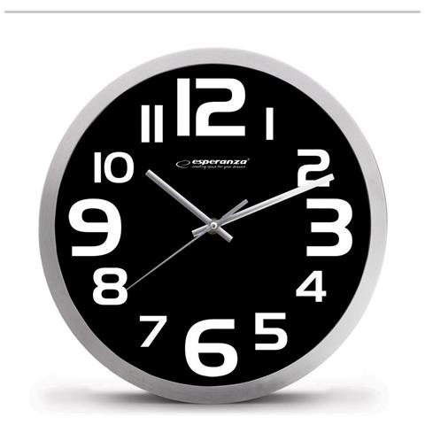 Ehc013k Wall Clock - Zurich - Black Orologio Al Quarzo Ovale Nero, Bianco - Foto 2