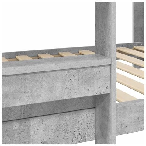 Letto a Castello per Bambini Grigio cemento 100 x 200 cm - Foto 9