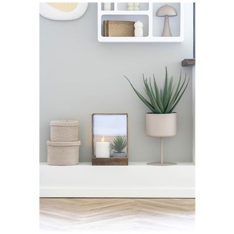 Supporto Per Vaso Trofa In Acciaio Color Sabbia — Ø21,5×36 Cm - Foto 3