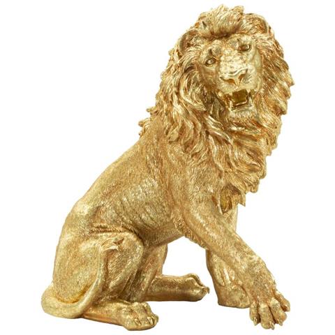 Statua Leone Shant In Resina Dorata - Foto 1