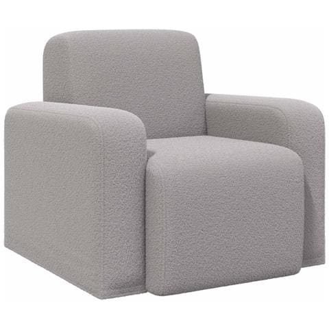 Poltrona Grigio Chiaro Bouclé - Foto 1