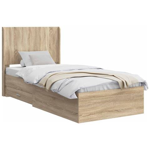 Struttura del letto con stoccaggio e testata Rovere Sonoma - Foto 1