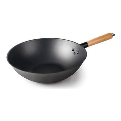 66128 - Wok rustico, wok in ferro 100% naturale con rivestimento antiaderente a tre strati - Foto 1