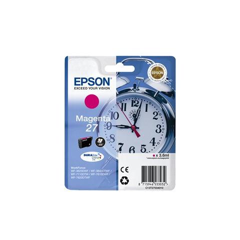 C13T27034010 Cartuccia Ink Originale Magenta per Epson WF-3640DTWF Capacità 300 Pagine - Foto 1