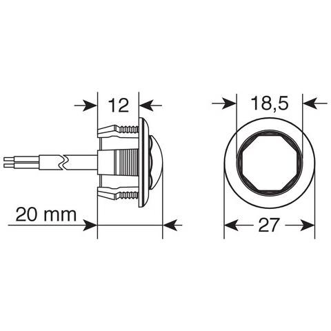 Luce Da Incasso Rossa 12/24v R-19 Cromata - Foto 2