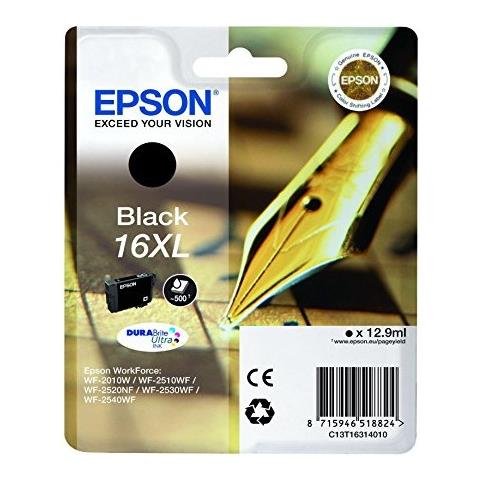Originale Epson T1631xl Nera Per Epson Wf2010w 2510wf 2520nf 2530wf C13t16314012 16xl Capacita' 12,9ml - Foto 1