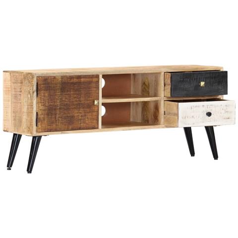 Mobile Porta Tv 115x30x47 Cm In Legno Massello Di Mango - Foto 2