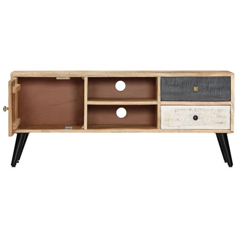 Mobile Porta Tv 115x30x47 Cm In Legno Massello Di Mango - Foto 10