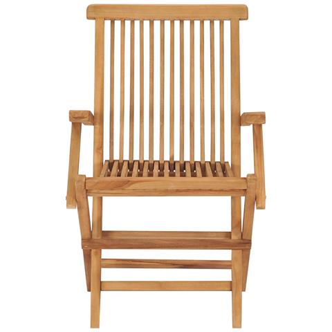 Sedie da Giardino con Cuscini Rossi 8 pz in Massello di Teak - Foto 10