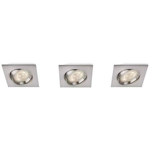 Lm Spot Lm Set 3 Spot Incasso Quadrati Led Acciaio Spazzolato 10 Cm - Foto 1