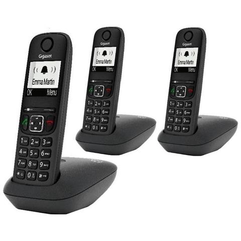 Telefono DECT Cordless AS490 Trio Con Identificatore di Chiamata e Vivavoce Colore Nero - Foto 2