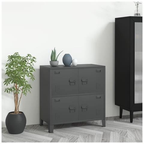 Schedario Industriale Antracite 75x40x80 Cm In Acciaio - Foto 8