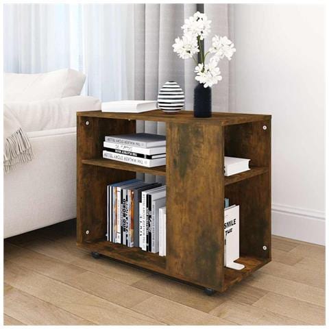 Tavolino Da Salotto Rovere Fumo 70x35x55cm Legno Multistrato - Foto 2