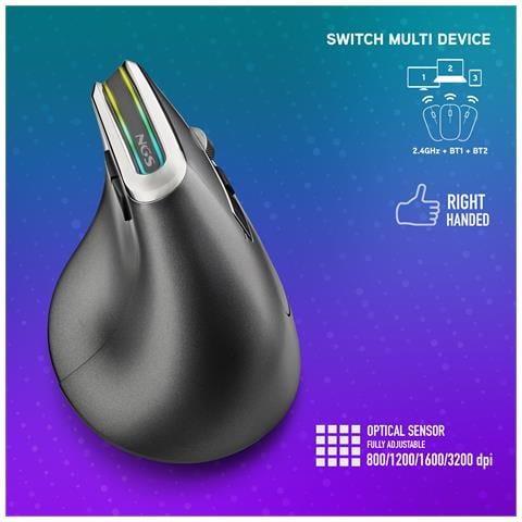 Mouse Karma Evo Ottico 5 Tasti 3200 DPI Colore Nero - Foto 5