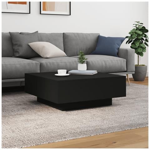 Tavolino Da Salotto Nero 80x80x31 Cm In Legno Multistrato - Foto 3