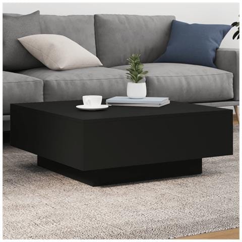 Tavolino Da Salotto Nero 80x80x31 Cm In Legno Multistrato - Foto 1