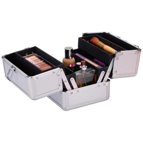 Valigia Case Cometico Portatrucchi Valigetta Make Up In Alluminio 18x15x15 Cm - Foto 1