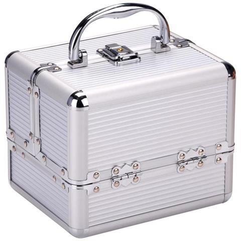 Valigia Case Cometico Portatrucchi Valigetta Make Up In Alluminio 18x15x15 Cm - Foto 2
