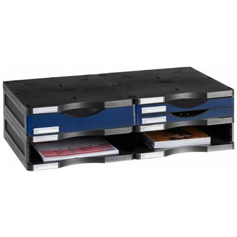 Supporto Da Tavolo Per Schermo Polistirene 36 X 60 X 16,5 Cm Nero Azzurro - Foto 2