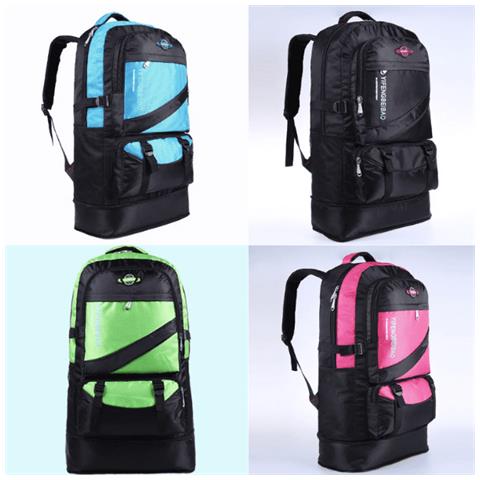 Zaino In Nylon 60l Impermeabile Per Uomini, Nero - Foto 2