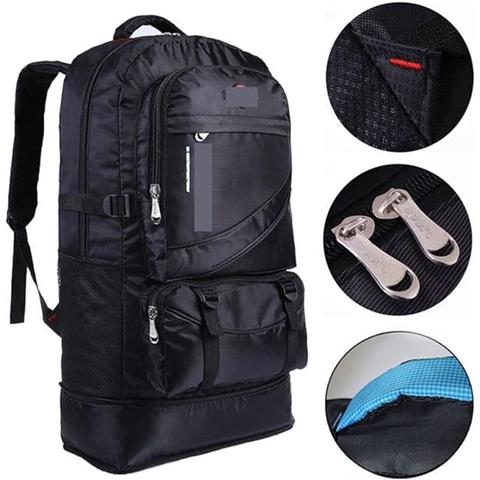 Zaino In Nylon 60l Impermeabile Per Uomini, Nero - Foto 1