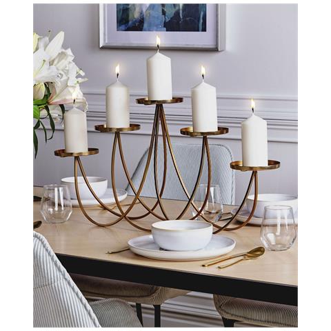 Candelabro Metallo Oro 38 Cm Buaran - Foto 1